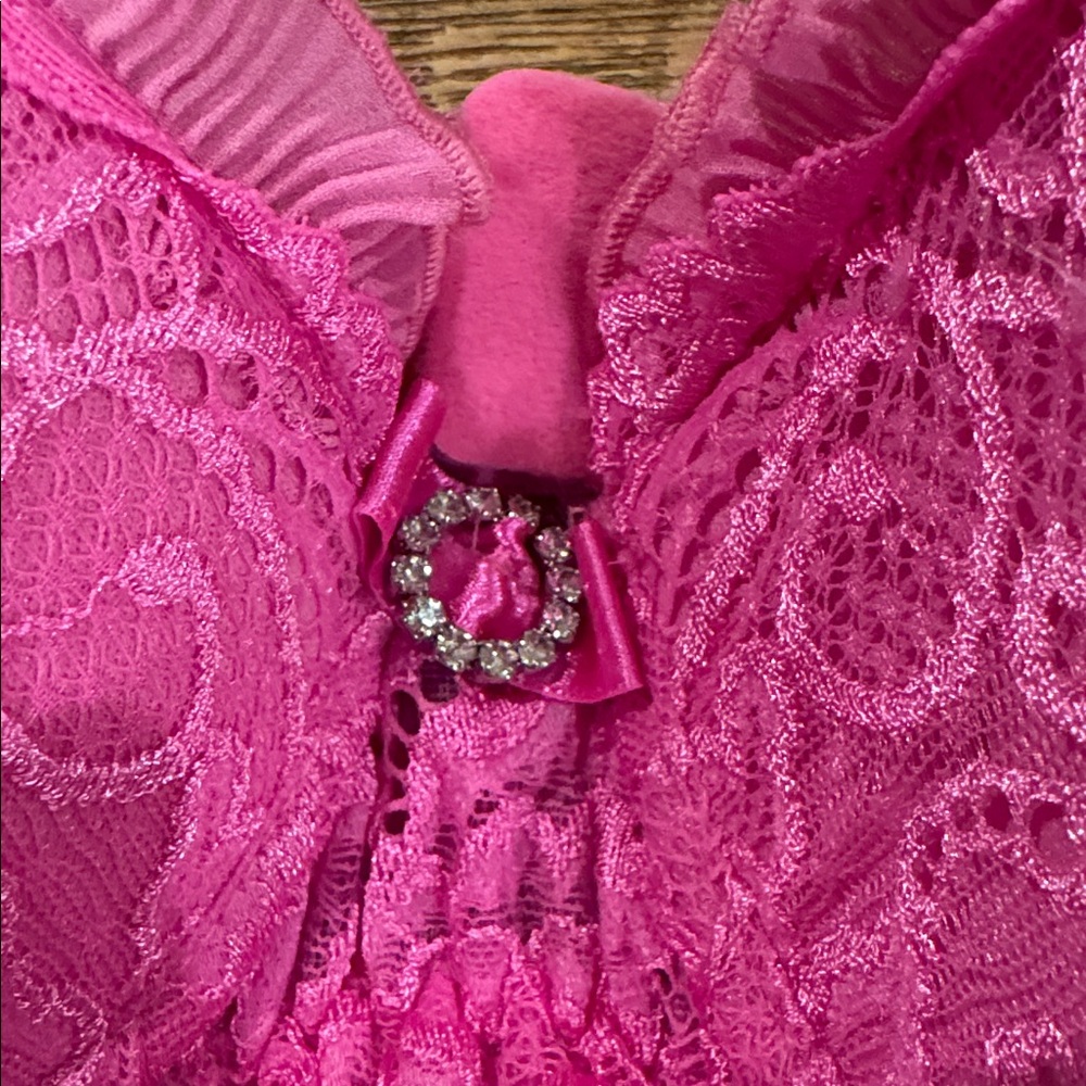 Not available Elegant Pink Lace Chemise - Picture 4 of 8